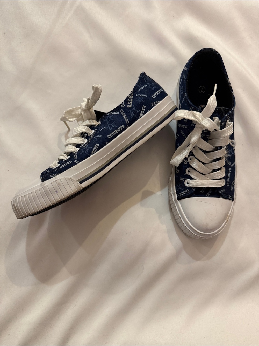Navy 'Dallas Cowboys' Graphic Sneakers by FOCO. Officially Licensed NFL product
